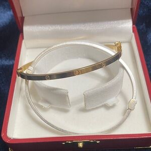 Elegant 14k Real Gold Bangles Clipped Type